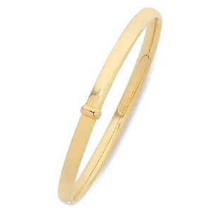 9ct Yellow Gold Silver Infused Bangle 60mm