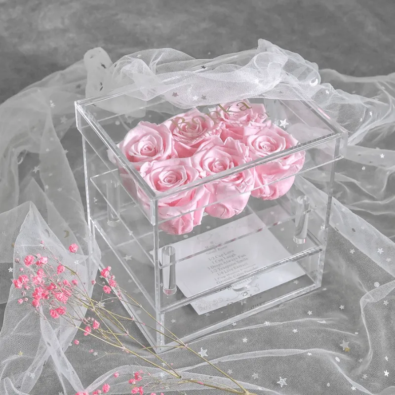 Acrylic Preserved Rose Box – Timeless Floral for Loved Ones
