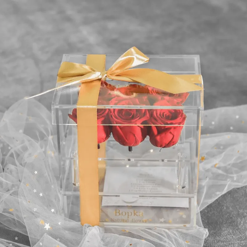 Acrylic Preserved Rose Box – Timeless Floral for Loved Ones