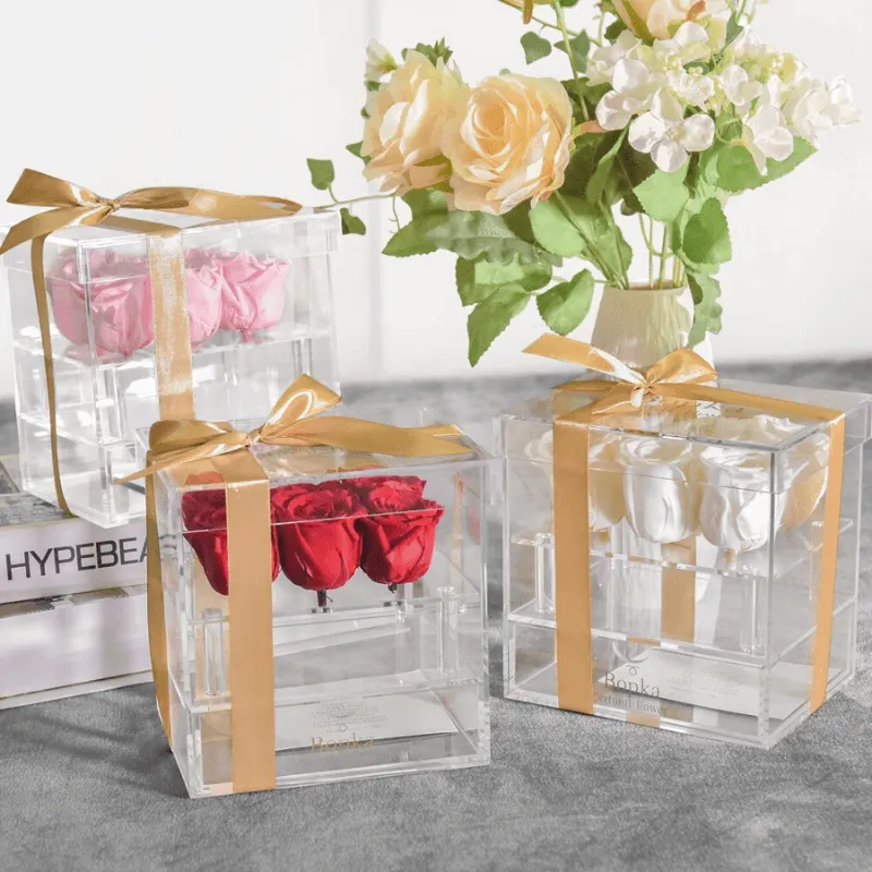 Acrylic Preserved Rose Box – Timeless Floral for Loved Ones