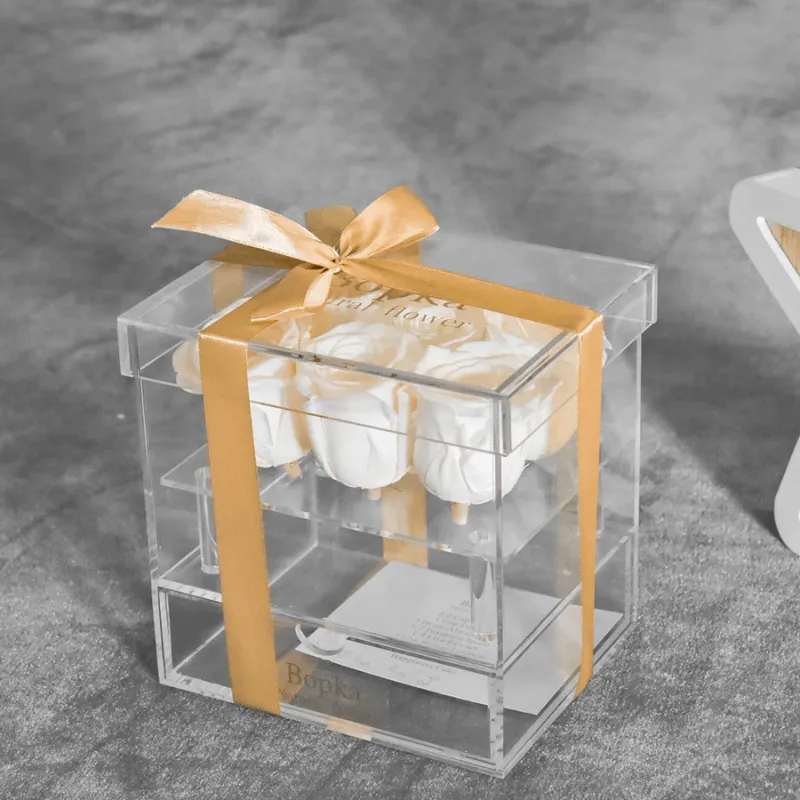Acrylic Preserved Rose Box – Timeless Floral for Loved Ones