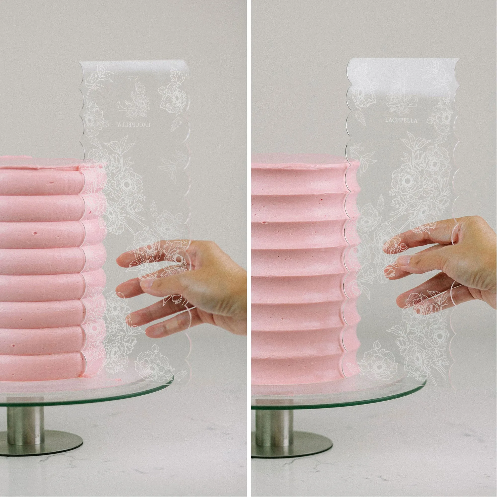 Acrylic Ribbon Contour Cake Comb 12 inch Set of 3 SET A