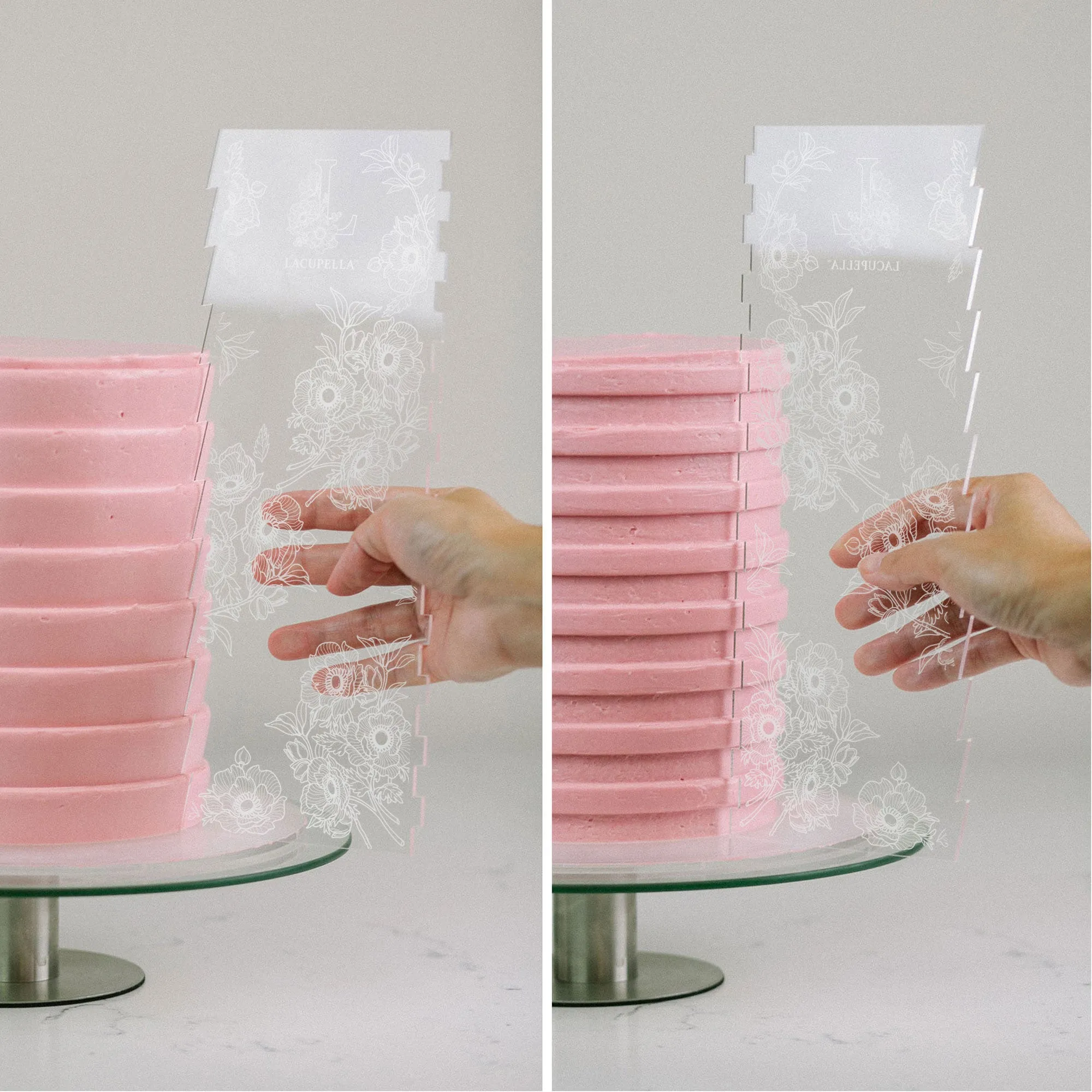 Acrylic Ribbon Contour Cake Comb 12 inch Set of 3 SET A