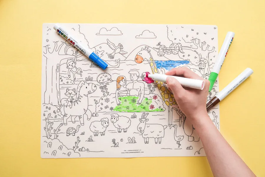 Adam and Eve in the Garden of Eden {Colouring Mat}