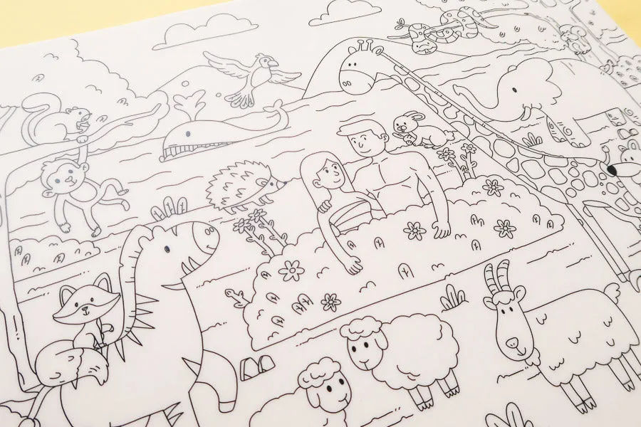Adam and Eve in the Garden of Eden {Colouring Mat}