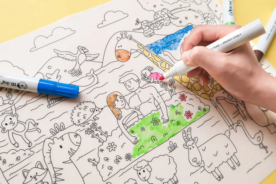 Adam and Eve in the Garden of Eden {Colouring Mat}
