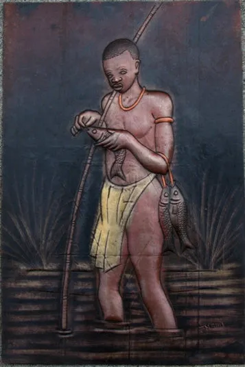 African Copper Art  - Congo DRC - 8" X 12"