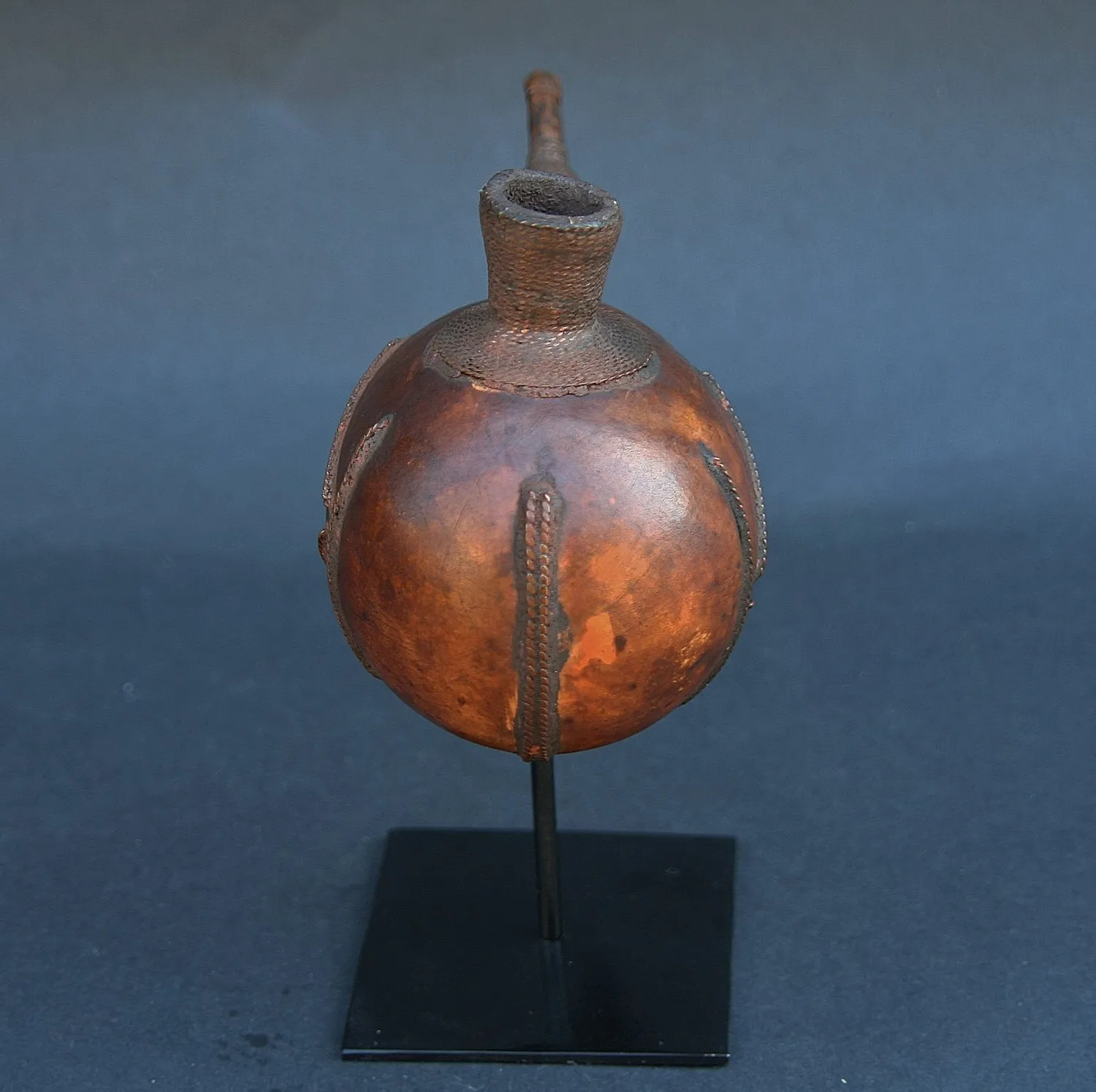 African Kuba Gourd Copper Pipe - Congo DRC
