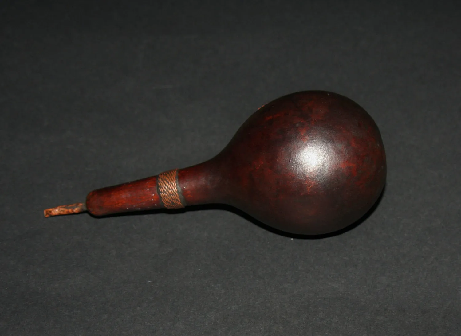 African Luba Gourd Copper Smoking Pipe - Congo DRC
