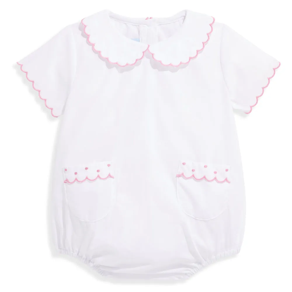Ande White w/ Pink Embroidered Pocket Bubble