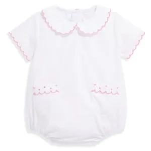 Ande White w/ Pink Embroidered Pocket Bubble