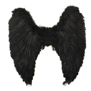 Angel Party Wings Black With Feathers