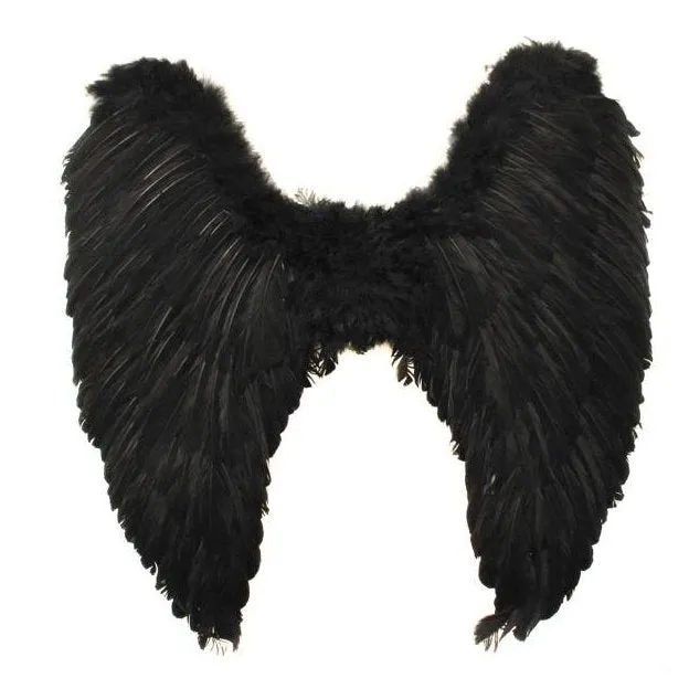 Angel Party Wings Black With Feathers