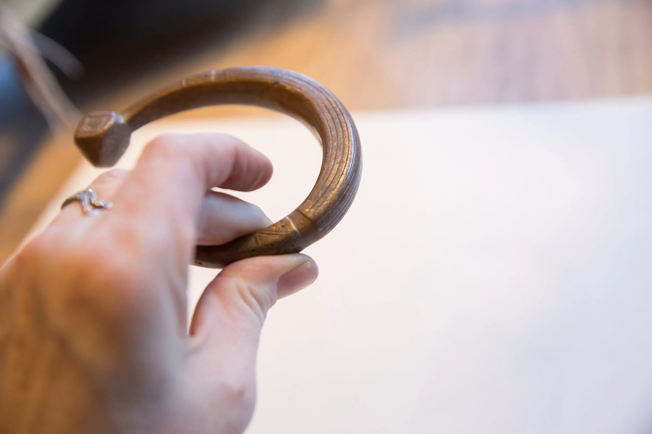 Antique African Copper Alloy Snake Cuff Bracelet