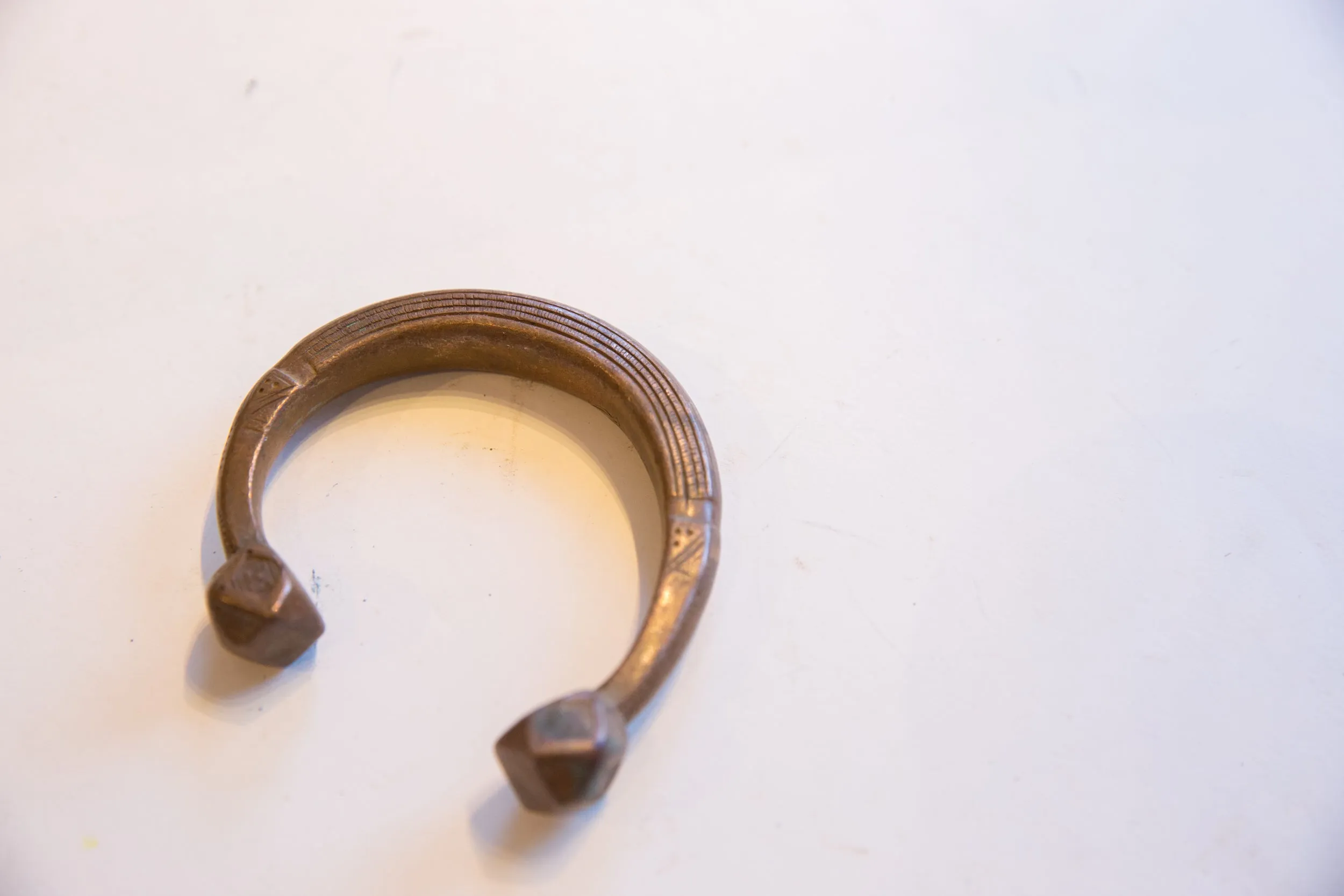 Antique African Copper Alloy Snake Cuff Bracelet