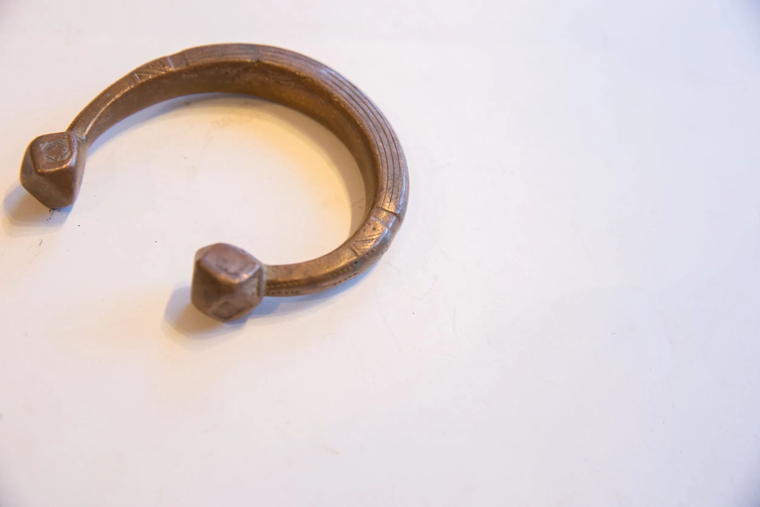 Antique African Copper Alloy Snake Cuff Bracelet