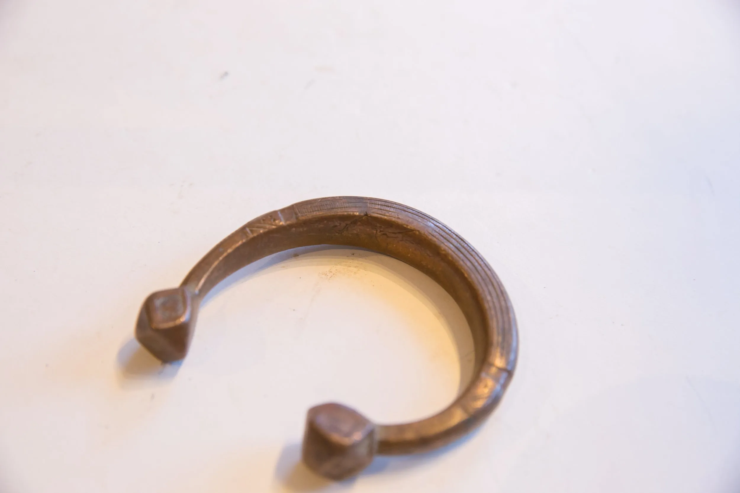 Antique African Copper Alloy Snake Cuff Bracelet
