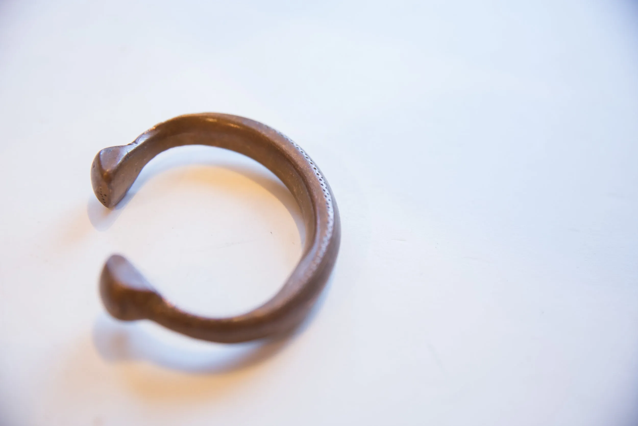 Antique African Copper Alloy Snake Cuff Bracelet