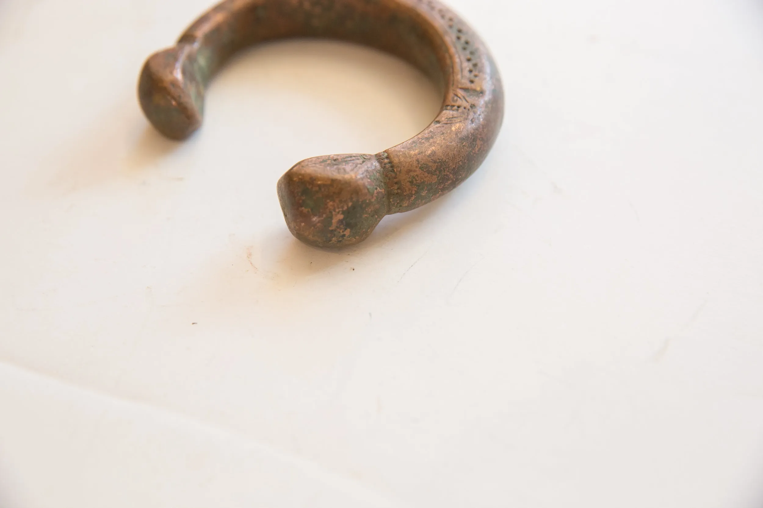 Antique African Copper Snake Cuff Bracelet