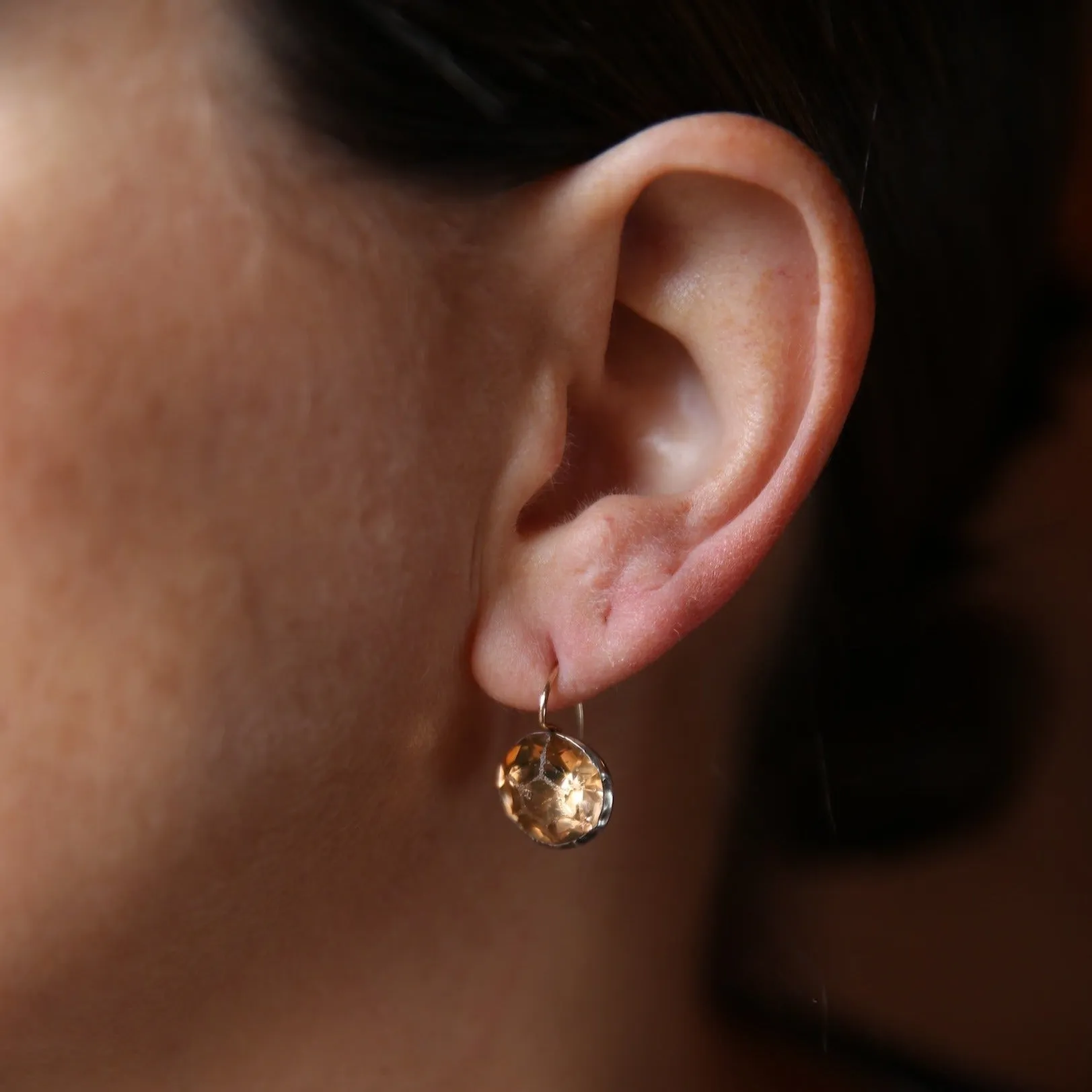 Antique Light Peach Paste Earrings