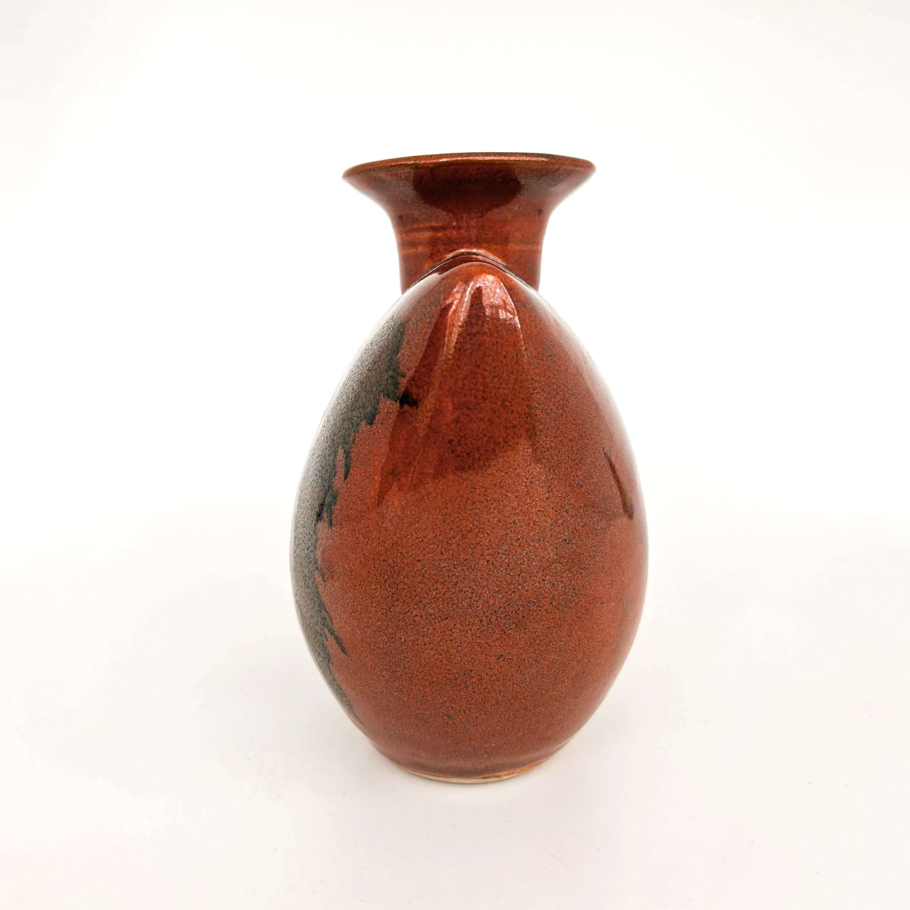 Asymmetrical Studio Vase with Copper Glaze