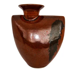 Asymmetrical Studio Vase with Copper Glaze