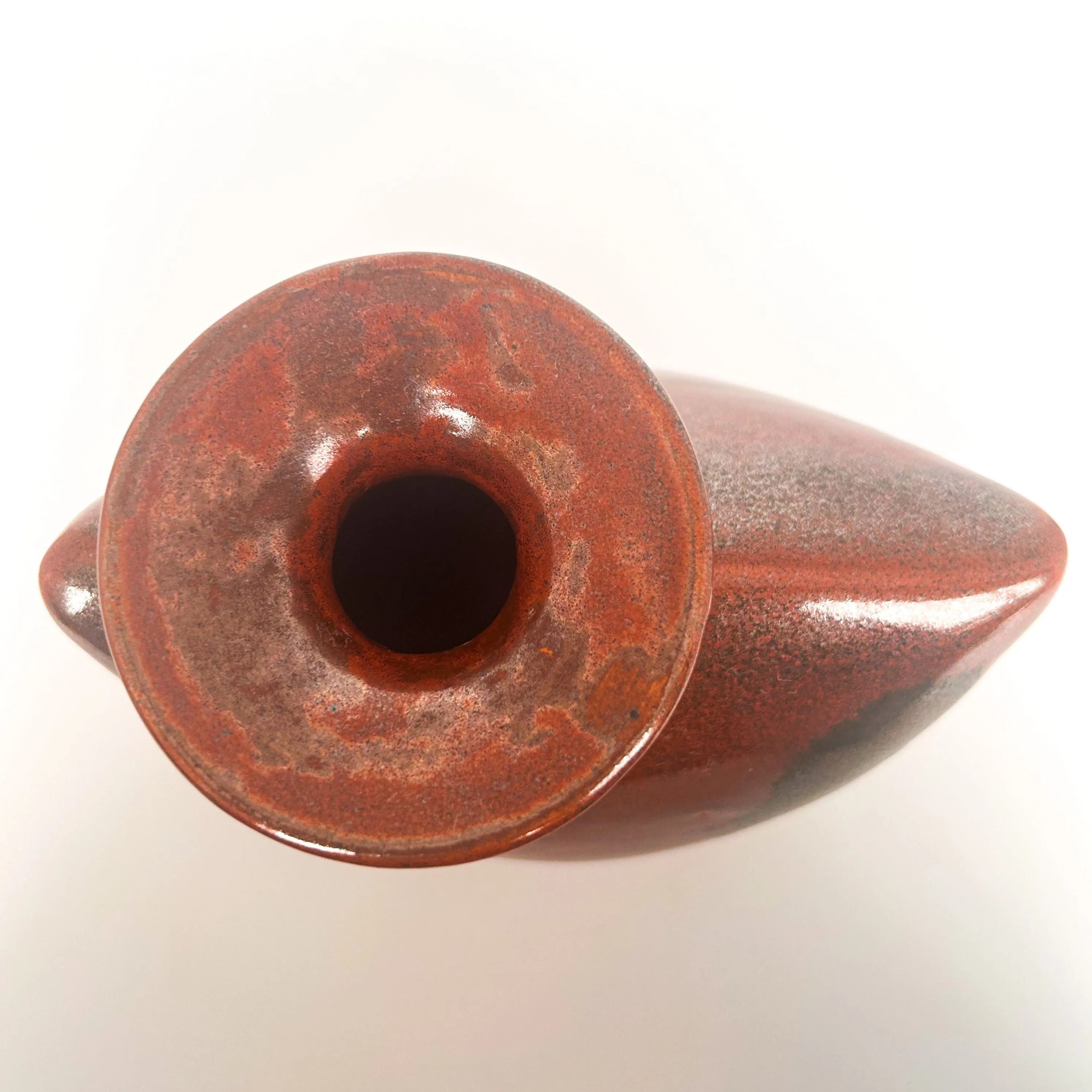 Asymmetrical Studio Vase with Copper Glaze