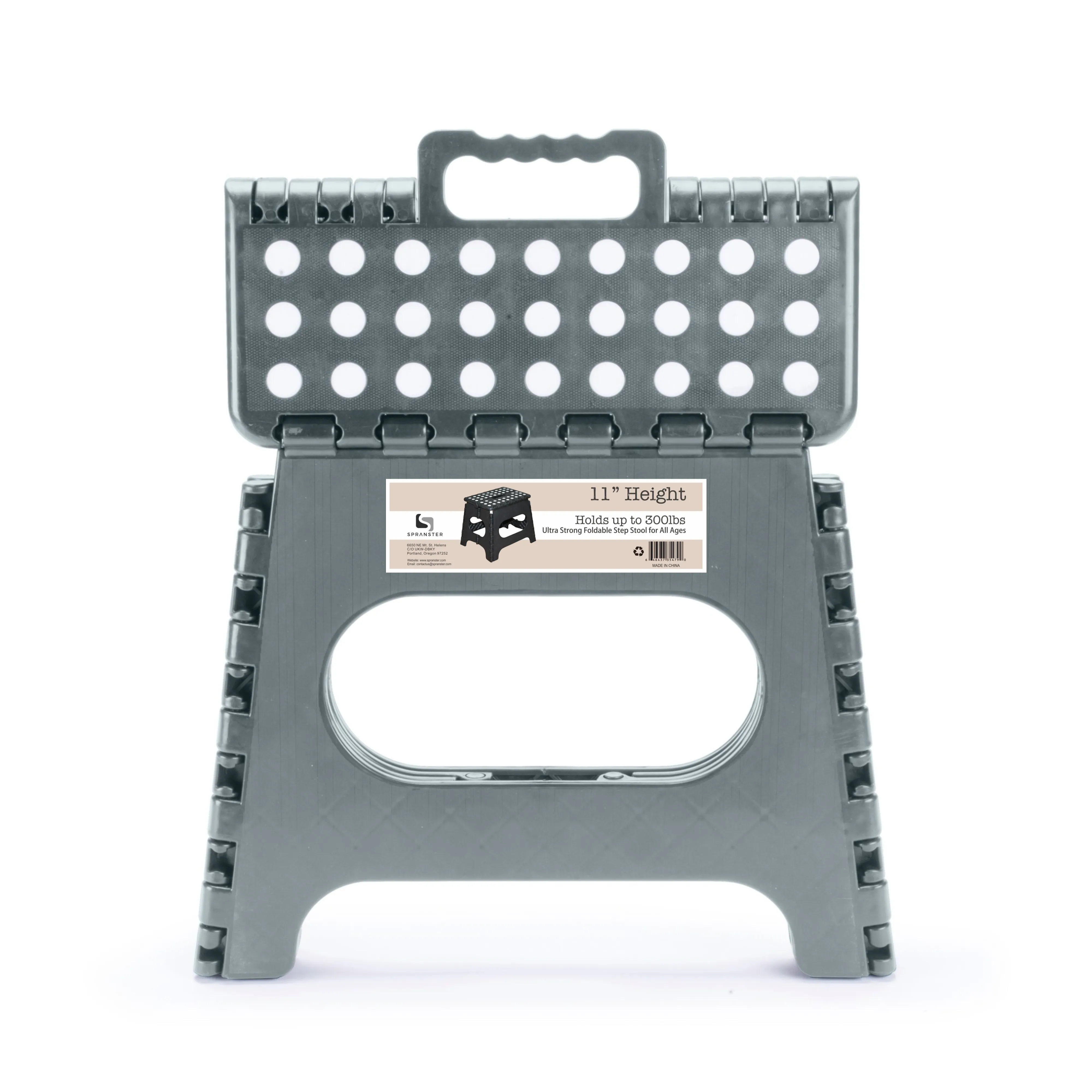 Awesome Folding Step Stool - 11" - Super Strong Sturdy Enough to Hold 300 Lb - Lightweight Foldable Step Stool for Adults and Kids - Opens with one Flip - Great for Kitchen, Bathroom and Bedroom | Dark Grey
