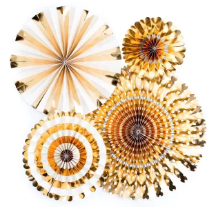 Basic Gold Party Fan Set