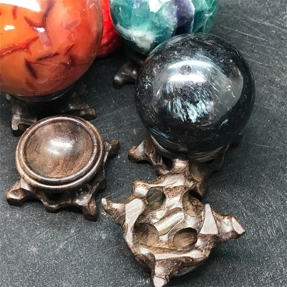 Black Branch Wooden Display Stand Base Crystal Ball Glass Globe Holder Photography Len Props Crafts Ornaments