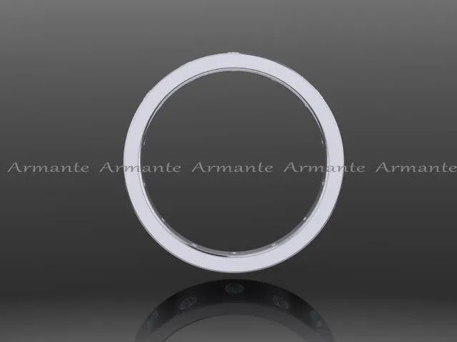 Blue and White Diamond Wedding Eternity Band, 14K White Gold