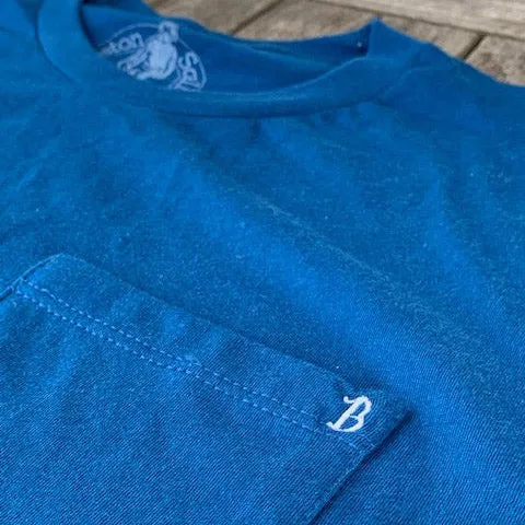 Boston Scally The Basics Pocket Tee T-Shirt - Cool Blue