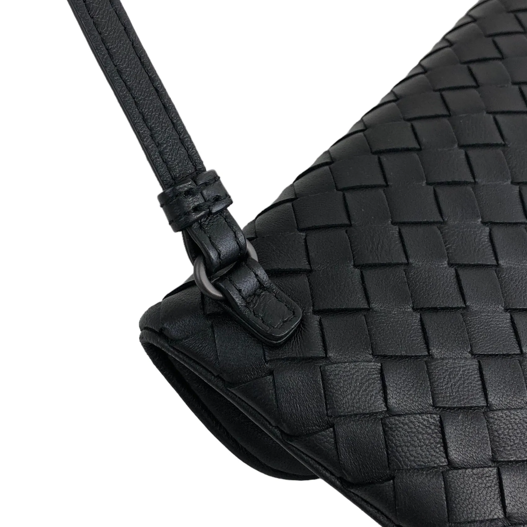 Bottega Veneta Intrecciato Turn Lock Leather Shoulder bag Black Vintage 6wyyt2