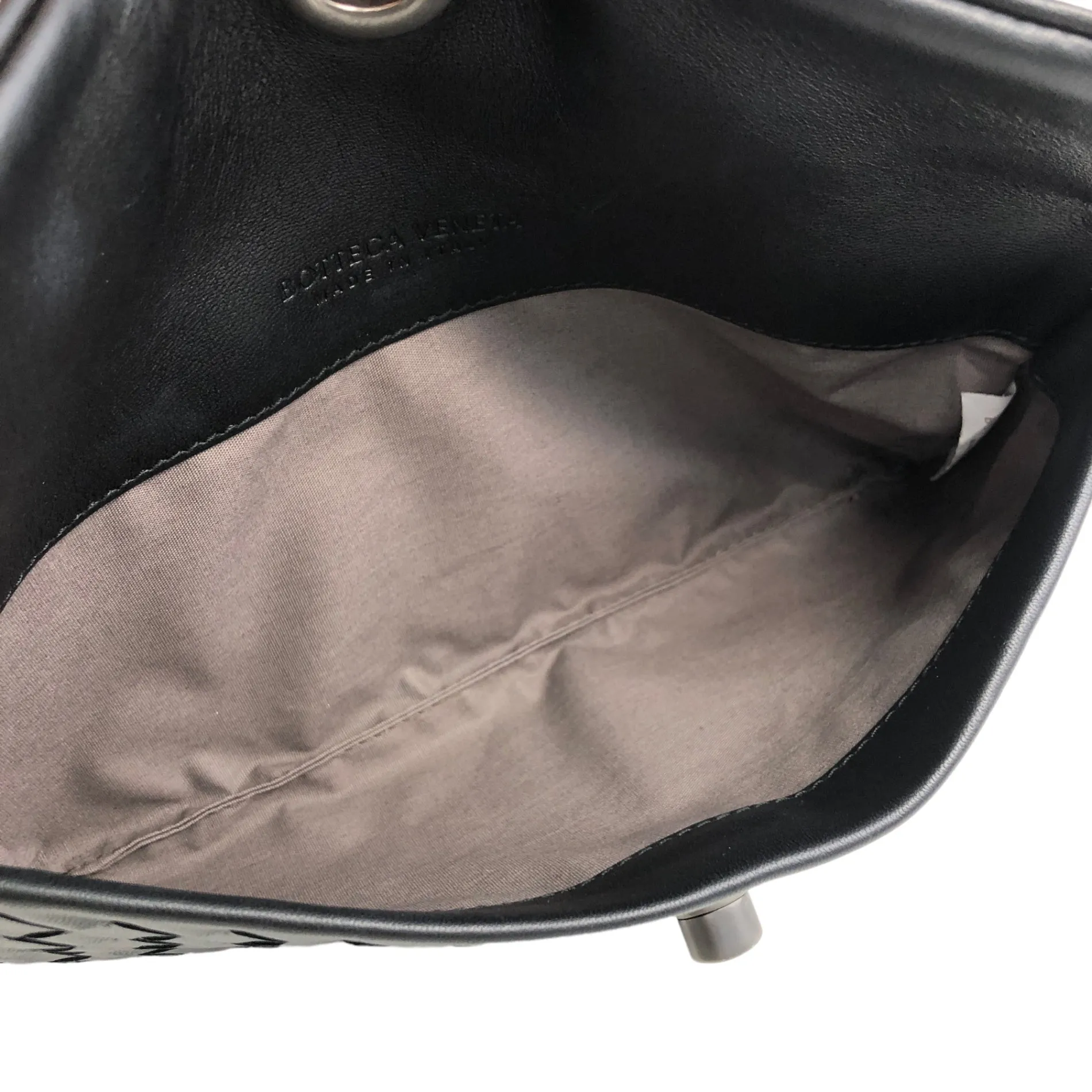 Bottega Veneta Intrecciato Turn Lock Leather Shoulder bag Black Vintage 6wyyt2