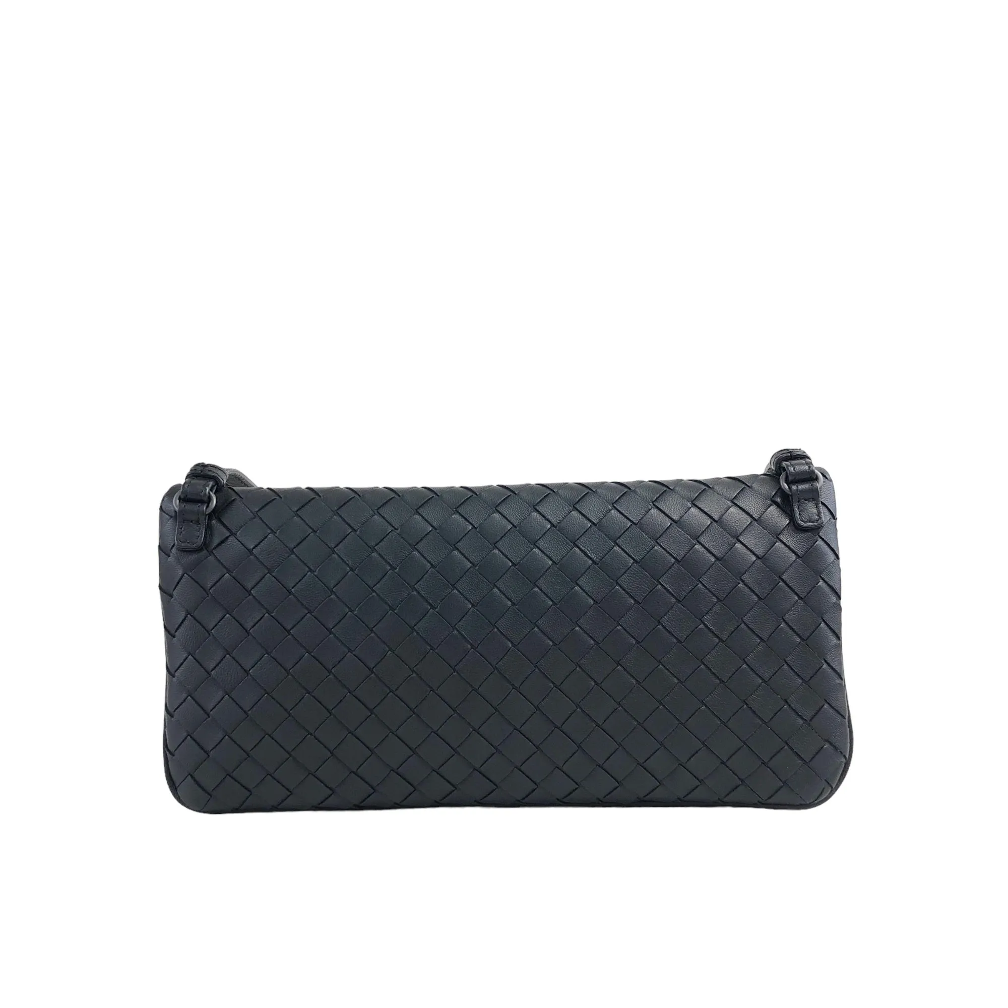 Bottega Veneta Intrecciato Turn Lock Leather Shoulder bag Black Vintage 6wyyt2