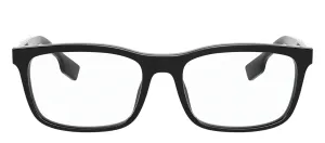 Burberry ELM BE 2334 3001 Rectangle Plastic Black Eyeglasses with Logo Stamped Demo Lenses
