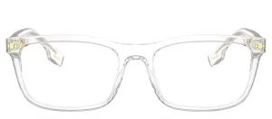 Burberry ELM BE 2334 3024 Rectangle Plastic Clear Eyeglasses with Logo Stamped Demo Lenses