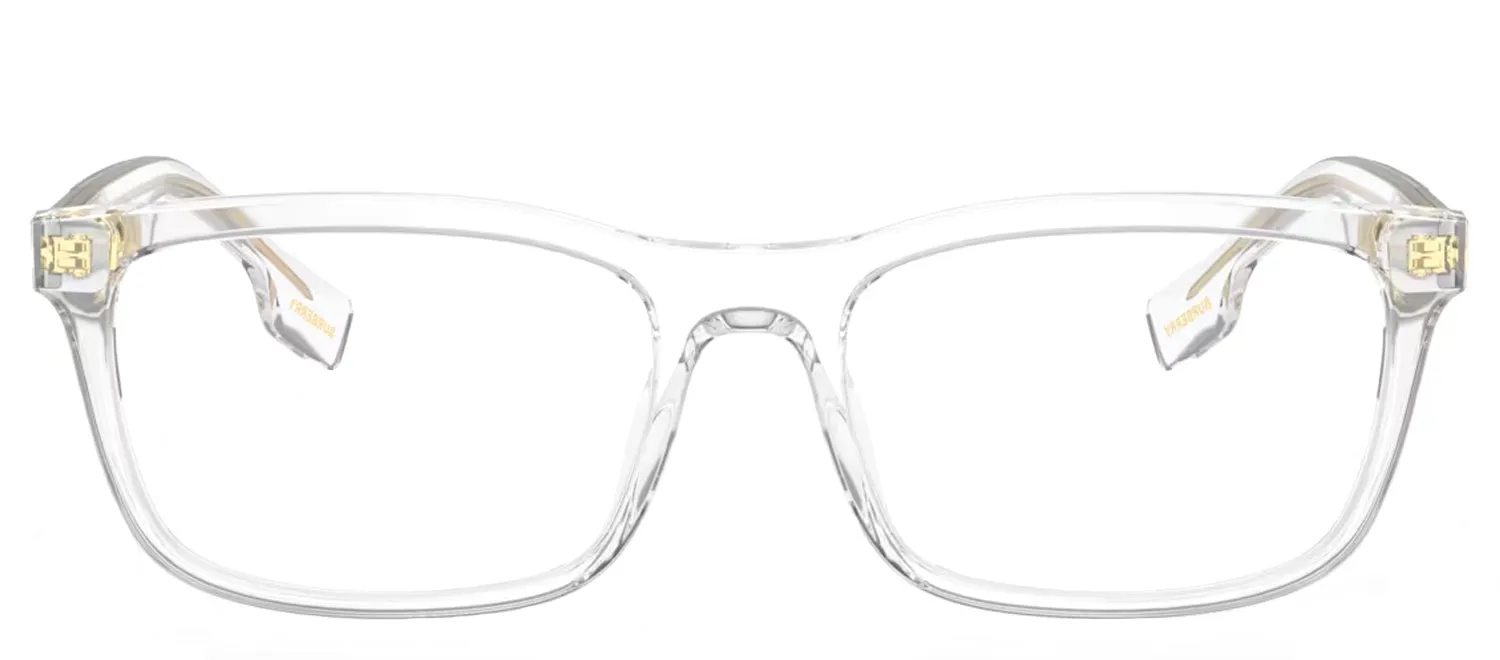 Burberry ELM BE 2334 3024 Rectangle Plastic Clear Eyeglasses with Logo Stamped Demo Lenses