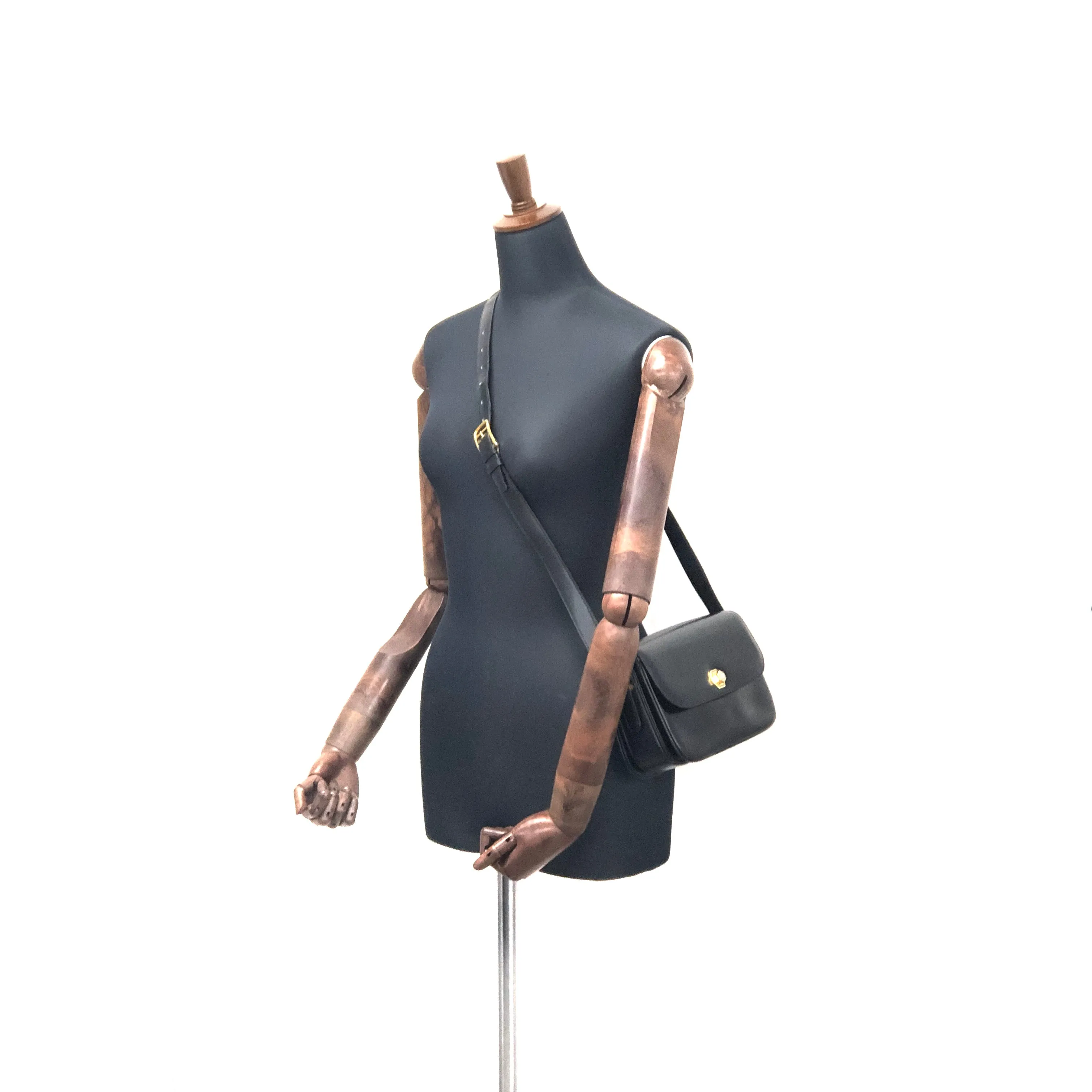 CELINE Blason Triomphe Turn lock Crossbody Shoulderbag Black Vintage Old CELINE pcmwku
