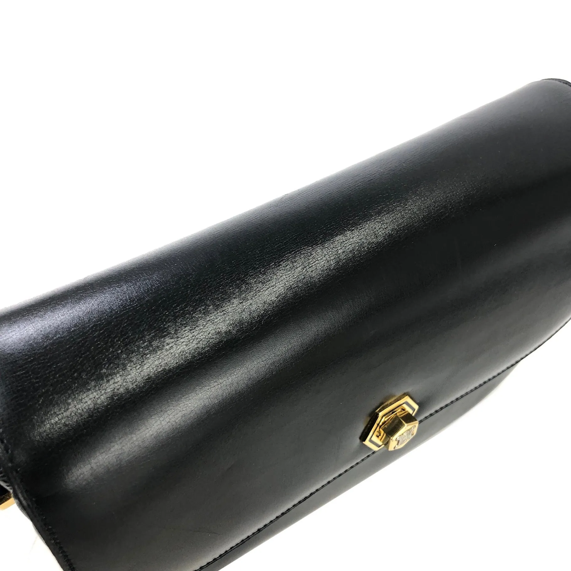 CELINE Blason Triomphe Turn lock Crossbody Shoulderbag Black Vintage Old CELINE pcmwku