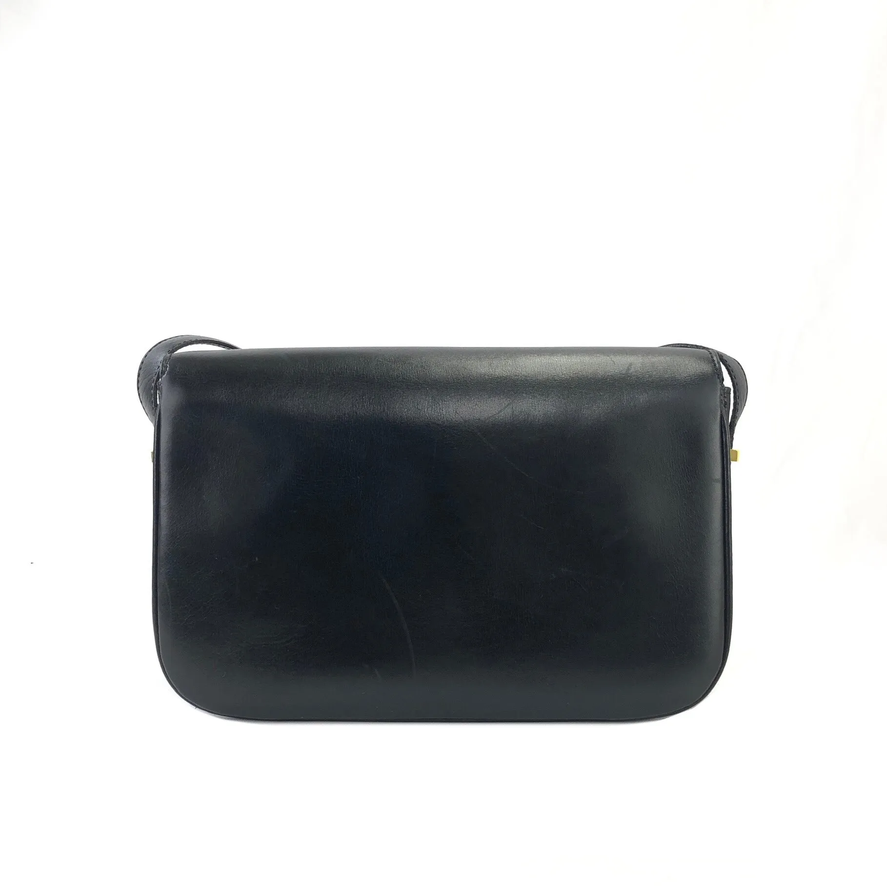 CELINE Blason Triomphe Turn lock Crossbody Shoulderbag Black Vintage Old CELINE pcmwku