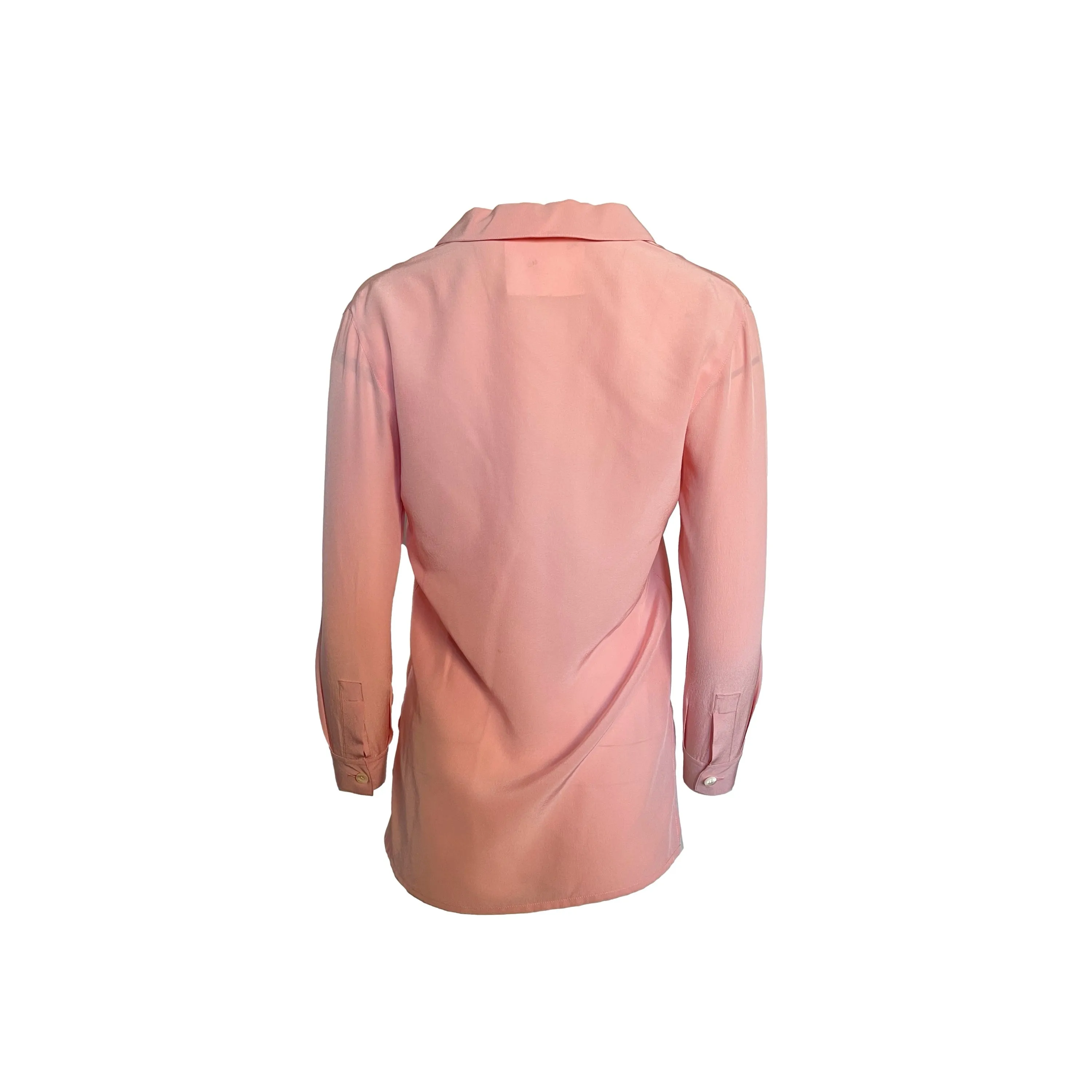 Chanel Rose Pink Pocket Logo Button Down