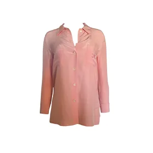 Chanel Rose Pink Pocket Logo Button Down