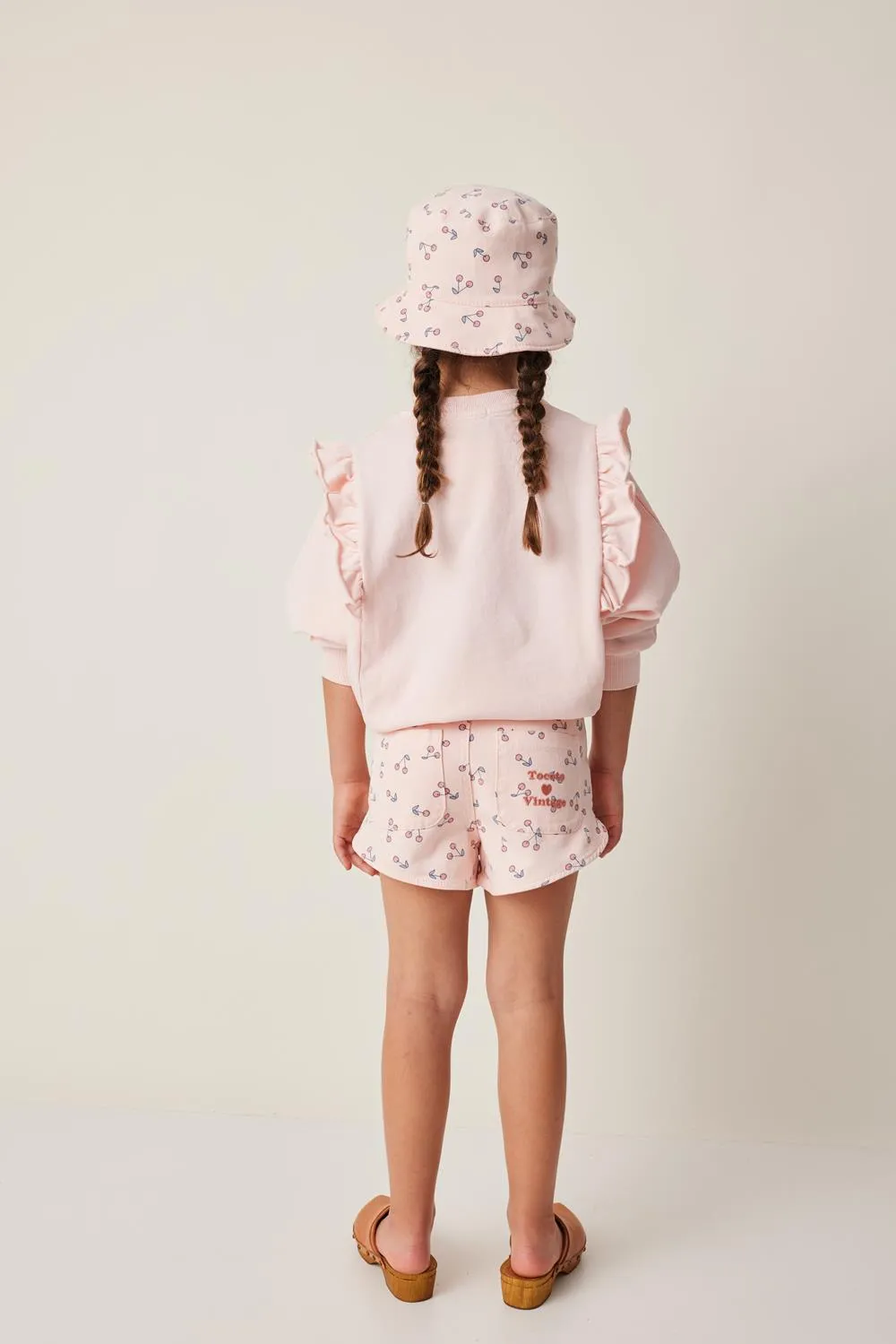 Cherry Print Twill Shorts