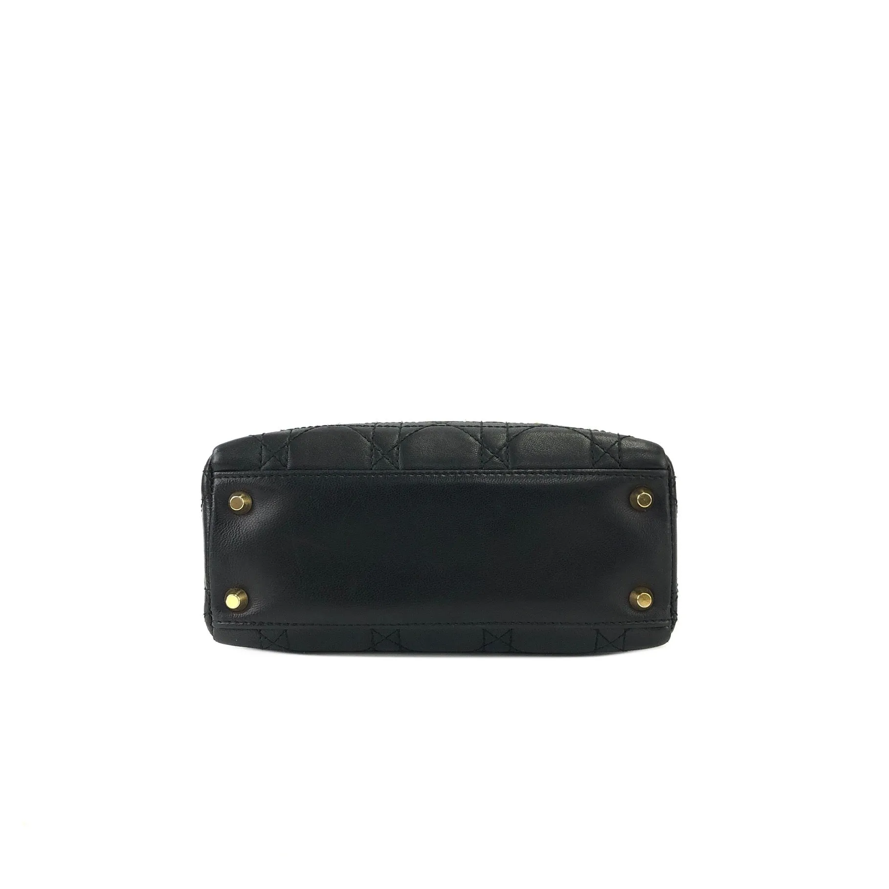 Christian Dior Cannage Lady dior Leather Small Handbag Shoulder bag Black 7tgg5g