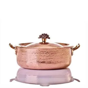 Copper Casserole 7.8 qt  with Flower Lid
