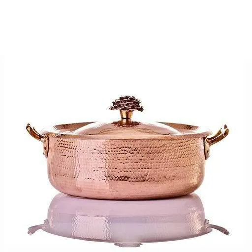 Copper Casserole 7.8 qt  with Flower Lid