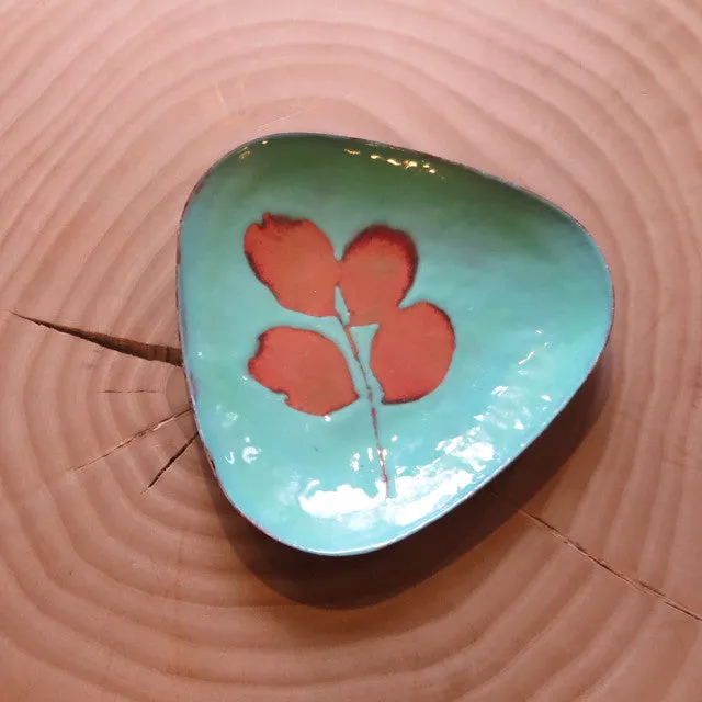 copper enamel found artisan dish