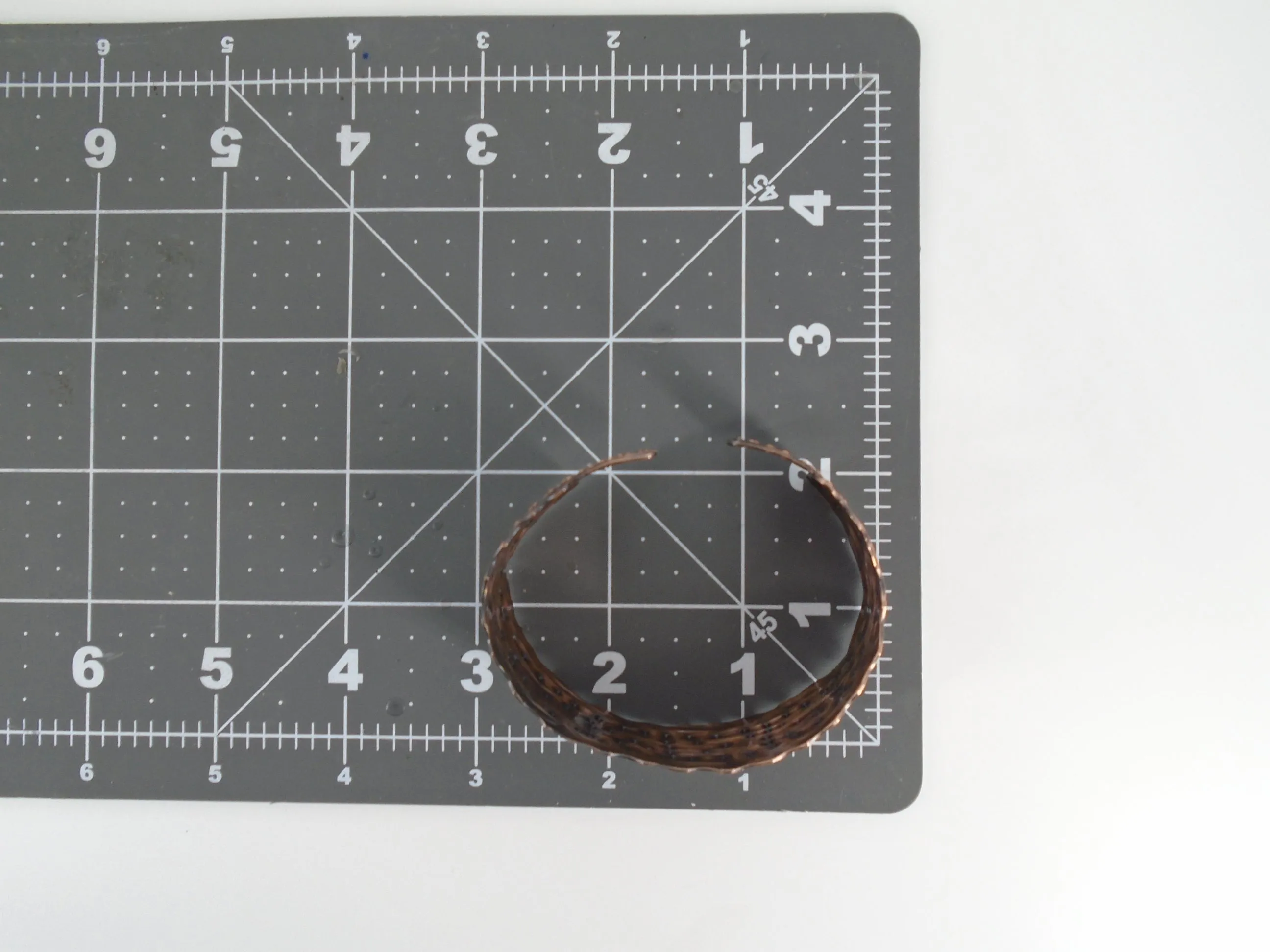 Copper  Handmade Boho Bracelet Cuff Tarnished And Stamp Design