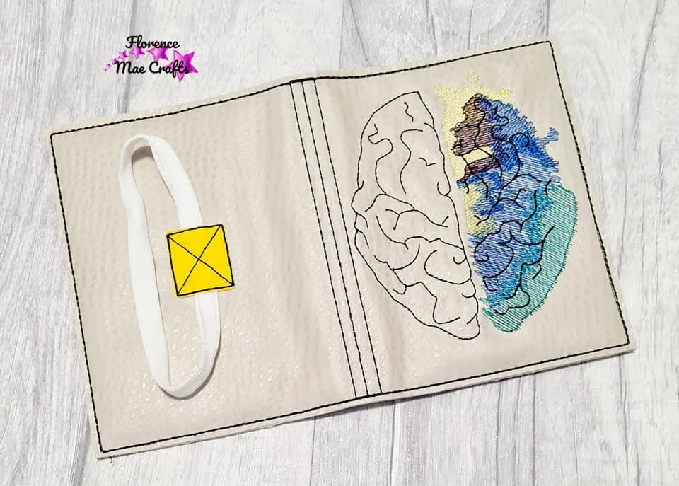 Creative Brain Sketchy Notebook Cover (2 sizes available) machine embroidery design DIGITAL DOWNLOAD